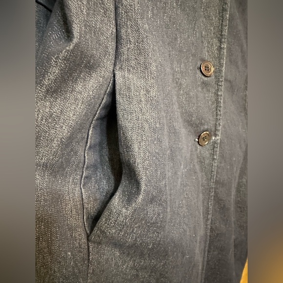 Tothemax! Navy denim ankle length trench coat jacket NWOT - Picture 9 of 9